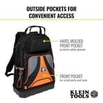 Klein Tools 55421BP-14 Alet Sırt Çantası, Ağır Hizmet Tipi Tradesman Pro Alet Çantası Düzenleyici, 39 Cepli, Kalıplanmış Taban