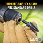 Klein Tools KTSB03 Kademeli Matkap Ucu - Yüksek Hız Çeliği - 2 Oluklu - Alüminyum Titanyum Nitrür Kaplama - 1/4