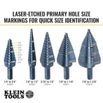 Klein Tools KTSB03 Kademeli Matkap Ucu - Yüksek Hız Çeliği - 2 Oluklu - Alüminyum Titanyum Nitrür Kaplama - 1/4