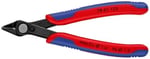 KNIPEX Elektronik Süper Kesiciler, yumuşak teller ve fiber optik kablolar için elektronik çapraz kesiciler, paslanmaya karşı perdahlanmış, 125 mm 78 61 125
