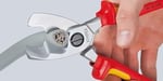 Knipex kablo makası, çift kesici kenarlı, krom kaplamalı, çok bileşenli manşonlarla izole edilmiş, VDE onaylı 200 mm 95 16 200