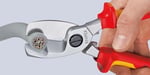 Knipex kablo makası, çift kesici kenarlı, krom kaplamalı, çok bileşenli manşonlarla izole edilmiş, VDE onaylı 200 mm 95 16 200