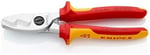 Knipex kablo makası, çift kesici kenarlı, krom kaplamalı, çok bileşenli manşonlarla izole edilmiş, VDE onaylı 200 mm 95 16 200