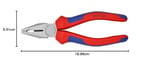 Knipex kombine pense siyah attramentize, çok bileşenli saplı 160 mm 03 02 160