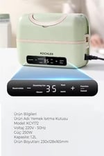 Kochler Elektrikli Buharlı Yemek Termosu - 1.2L 3 Bölmeli - 4 Modlu Isıtma Sistemi - BPA'sız Paslanmaz Çelik - Ev, Ofis ve Seyahat İçin