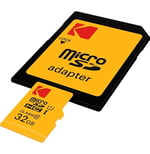 KODAK Adaptörlü 64GB UHS-I U3 V30 A1 Ekstra Performans microSD