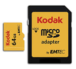 KODAK Adaptörlü 64GB UHS-I U3 V30 A1 Ekstra Performans microSD