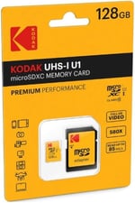 Kodak EKMSDM128GXC10K Premium 128GB microSDXC Speicherkarte, Highspeed, SD-Adapter UHS-I, U1, bis 85 MB/Sek