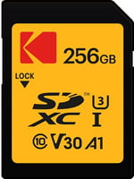 Kodak SD kart 256 GB UHS-I U3 V30 SDHC/XC – Hafıza kartı – Okuma hızı 95 MB/s'ye kadar – Yazma hızı maks. 85 MB/s – 4K Ultra HD Video ve HD Fotoğraf Kaydetme – SD Kart