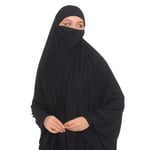 Kollu Sufle Çarşaf Üstü Peçeli Pratik Tesettür Hijab - Nikaplı Namaz Örtüsü