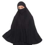 Kollu Sufle Çarşaf Üstü Peçeli Pratik Tesettür Hijab - Nikaplı Namaz Örtüsü