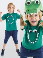 Komik Timsah Erkek Çocuk T-shirt Baggy Şort Takım