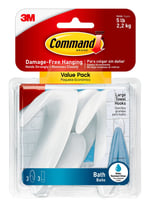 Komut BATH17 3ES b y k el havlusu kanca, Value Pack, 3-kanca, 3-Large izgili su ge irmez, BATH17-3ES