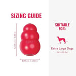 KONG - Klasik Köpek Oyuncağı - Dayanıklı Doğal Kauçuk - Çiğnemek, Kovalamak ve Getirmek İçin Eğlenceli - Ekstra Büyük Köpekler için