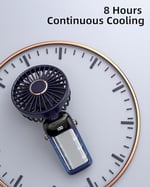 Koonie Taşınabilir el vantilatörü, pille çalışan fan, tabanlı, 8 saat, dijital ekran, 5 hız, 90° ayarlanabilir, şarj edilebilir mini fan, dış mekan iç mekan için