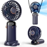 Koonie Taşınabilir el vantilatörü, pille çalışan fan, tabanlı, 8 saat, dijital ekran, 5 hız, 90° ayarlanabilir, şarj edilebilir mini fan, dış mekan iç mekan için