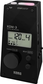 KORG Metronom KDM3, piramit şeklinde dijital metronom, entegre ses ve ritim seçimli metronom, ses çıkışı akort cihazı, siyah