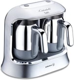 Korkmaz Kahvekolik Twin Kahve Makinesi Inox Krom