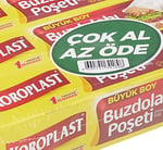 Koroplast 3'lü Çok Al Az Öde Ekonomik Paket Büyük Boy 60'lı Buzdolabı Poşeti, Sızdırmaz & BPA İçermez Gıda Saklama Torbası, Et, Tavuk, Balık, Sebze, Meyve, Çorba, Sos, Peynir, Kuruyemiş, Sandviç