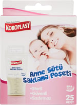 Koroplast Anne Sütü Saklama Torbası 25'li, Sızdırmaz Çift Kilitli Steril Anne Bebek Sütü Saklama Poşeti, Bebek Bakımı, Buzdolabı ve Dondurucuda Taze ve Hijyenik Süt Saklama Poşeti, Gıda Temasına Uygun