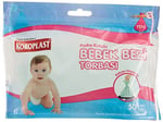Koroplast Pudra Kokulu Bebe Bezi Torbası 50'li Set, Kokuyu Hapseden Sızdırmaz Kilitli Kirli Bebek Bezi Torbası Poşeti, Islak Kuru Çift Katmanlı Kirli Poşeti, Taşınabilir & Hijyenik Anne Bebek Bakımı