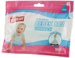 Koroplast Pudra Kokulu Bebe Bezi Torbası 50'li Set, Kokuyu Hapseden Sızdırmaz Kilitli Kirli Bebek Bezi Torbası Poşeti, Islak Kuru Çift Katmanlı Kirli Poşeti, Taşınabilir & Hijyenik Anne Bebek Bakımı