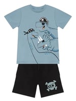 Korsan Dinolar Erkek Çocuk T-shirt Şort Takım