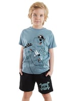 Korsan Dinolar Erkek Çocuk T-shirt Şort Takım