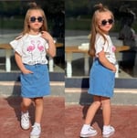 Kot Etekli Kız Çocuk Takım
