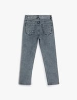 Kot Pantolon Ayarlanabilir Lastikli Pamuklu - Slim Jean