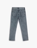 Kot Pantolon Ayarlanabilir Lastikli Pamuklu - Slim Jean