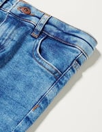Kot Pantolon Yıpratılmış Detaylı Pamuklu Cepli - Slim Jean Beli Ayarlanabilir Lastikli