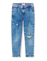 Kot Pantolon Yıpratılmış Detaylı Pamuklu Cepli - Slim Jean Beli Ayarlanabilir Lastikli