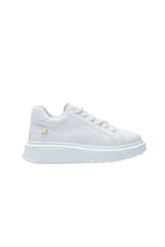 Kotan Kadın Beyaz Bağcıklı Inci Detaylı Kalın Taban Günlük Spor Sneaker Ayakkabı | Yuvarlak Burunlu | Lüks Tasarım | Rahat ve Şık | Dayanıklı | Uzun Süre Şeklini Korur