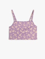 Koton Atlet Crop Kelebek Desenli İnce Askılı