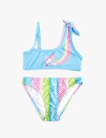 Koton Bikini Takımı Deniz Kızı Baskılı Tek Omuz İnce Askı Detaylı