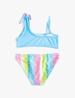 Koton Bikini Takımı Deniz Kızı Baskılı Tek Omuz İnce Askı Detaylı