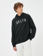Koton Bisiklet Yaka Uzun Kollu Slogan Baskılı Sweatshirt Sweatshirt Erkek