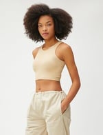 Koton Crop Atlet Fitilli Halter Yaka Kolsuz