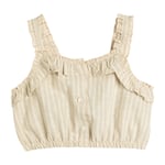 Koton Crop Bluz Askılı Fırfırlı Düğmeli
