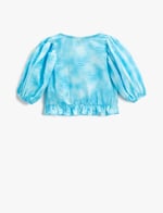 Koton Crop Bluz Balon Kollu Fırfırlı