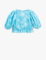 Koton Crop Bluz Balon Kollu Fırfırlı