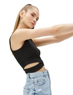 Koton Crop Fitilli Atlet Bisiklet Yaka Bel Detaylı Atlet Kadın
