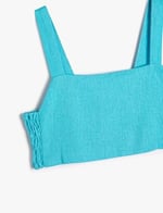 Koton Crop Keten Bluz Askılı Arkası Pencere Detaylı Gipeli