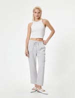 Koton Crop Paça Pantolon Beli Bağlamalı Cepli