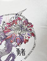 Koton Crop Tişört Uzak Doğu Baskılı Kısa Kollu Bağlama Detaylı T-Shirt Kadın
