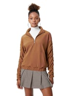 Koton Dik Yaka Uzun Kollu Fermuar Detaylı Sweatshirt Sweatshirt Kadın