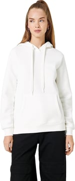 Koton Kapüşonlu Sweatshirt Basic Kanguru Cepli Uzun Kollu Sweatshirt Kadın