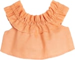 Koton Keten Bluz Crop Düşük Omuz Fırfırlı