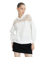 Koton Koton File Detaylı Kapşonlu Sweatshirt Uzun Kollu Kadın